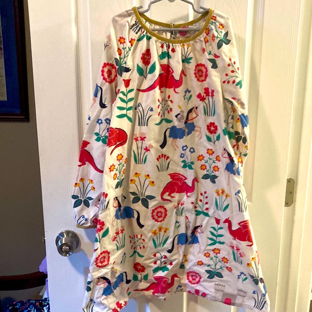 Colorful Dinosaur Print Kids Dress